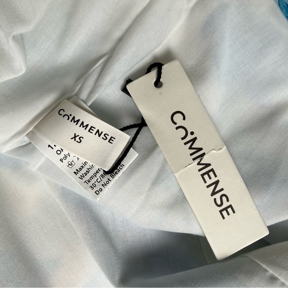 Commense Blue Yellow Floral Backless A-Line Mini Dress XS NWT Open Back - Picture 10 of 13